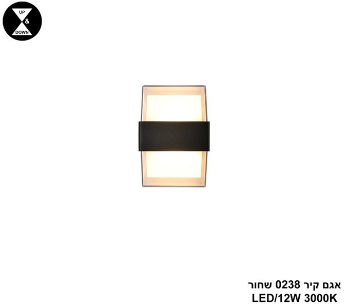 אגם קיר LED 12W 0238 שחור (24689)