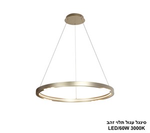 סינגל עגול תלוי זהב LED 60W (25068)